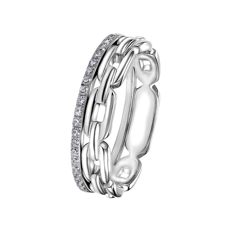 Bague en Argent 925 plaqué Rhodium assemblée d'oxyde de zirconium - Maison Di Giorgio