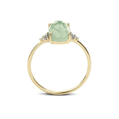 Bague en Argent 925 doré Or jaune 18k assemblée d'Améthyste verte - Maison Di Giorgio