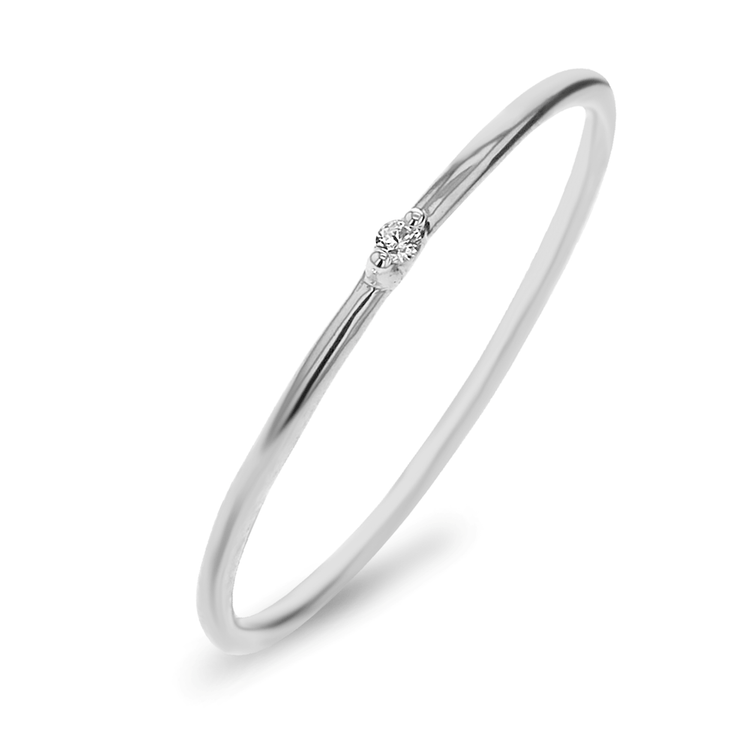 Bague en Argent 925 plaqué Rhodium assemblée de Diamant GHS - I - Maison Di Giorgio