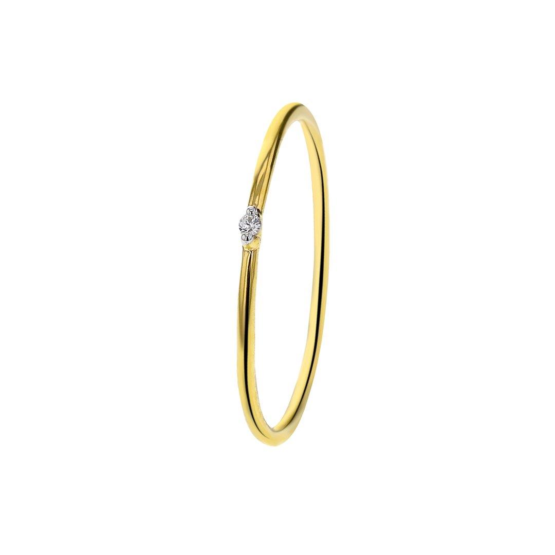 Bague en Argent 925 doré Or jaune 18k assemblée de Diamant GHS - I - Maison Di Giorgio
