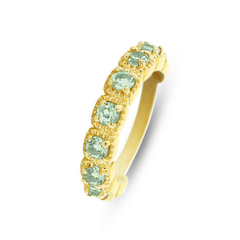 Bague en Argent 925 doré Or jaune 18k assemblée d'Améthyste verte - Maison Di Giorgio
