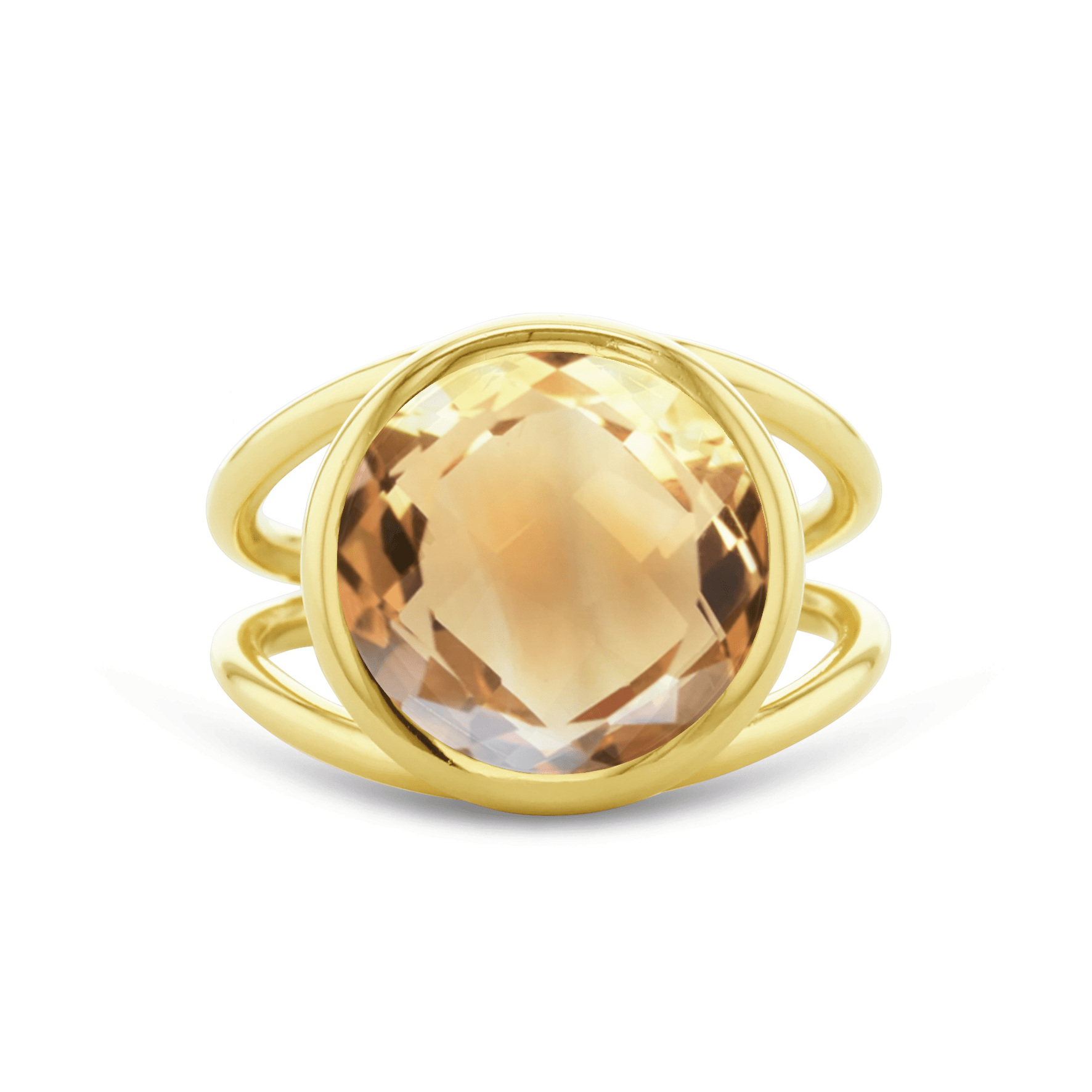 Bague en Argent 925 doré Or jaune 18k assemblée de Citrine - Maison Di Giorgio