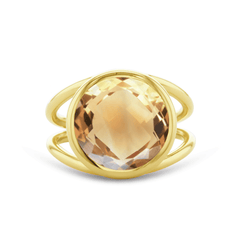 Bague en Argent 925 doré Or jaune 18k assemblée de Citrine - Maison Di Giorgio