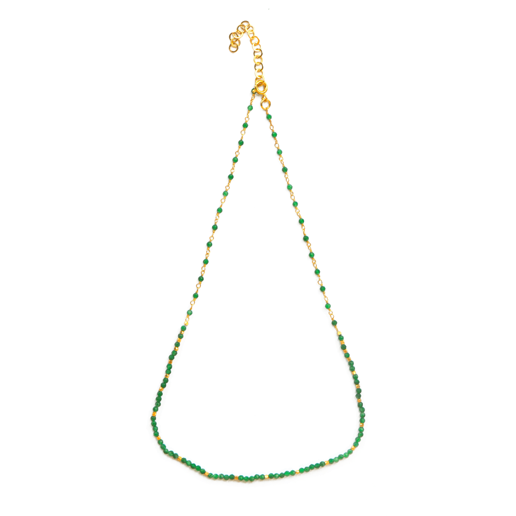 Collier doré Or jaune 18k assemblé d'émeraude - Maison Di Giorgio