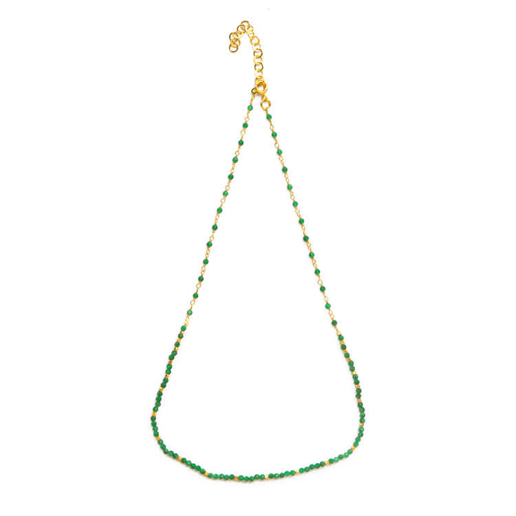 Collier doré Or jaune 18k assemblé d'émeraude - Maison Di Giorgio