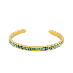 Bracelet doré Or jaune 18k assemblé de turquoise - Maison Di Giorgio