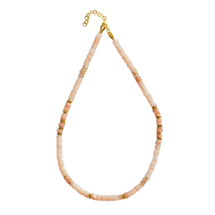 Collier doré Or jaune 18k assemblé d'opale rose - Maison Di Giorgio