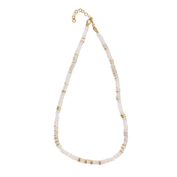 Collier perles doré Or jaune 18k assemblé d'opale rose - Maison Di Giorgio