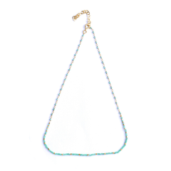 Collier perles doré Or jaune 18k assemblé d'émeraude - Maison Di Giorgio