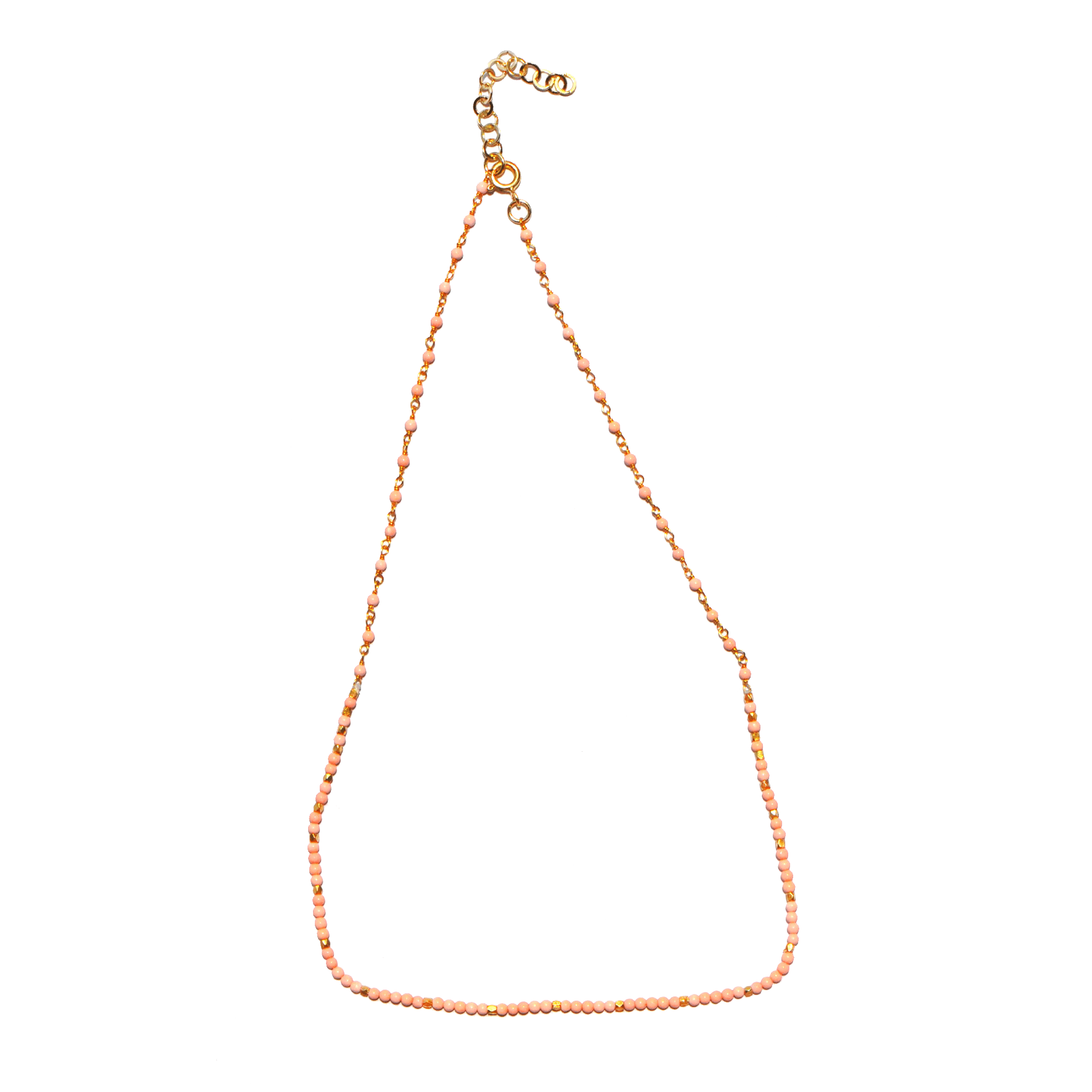 Collier perles doré Or jaune 18k assemblé d'opale rose - Maison Di Giorgio