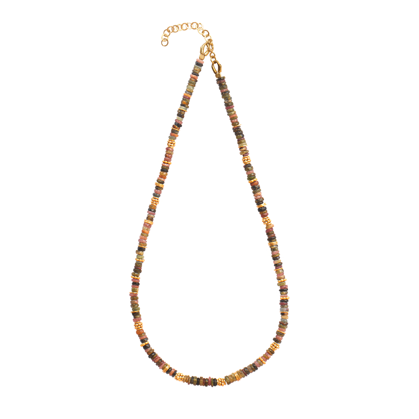 Collier perles doré Or jaune 18k assemblé de tourmaline - Maison Di Giorgio