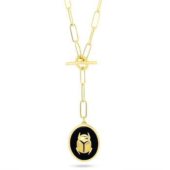 Collier doré Or jaune 18k, Onyx noir - Maison Di Giorgio