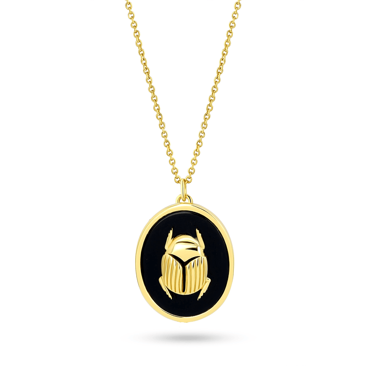 Collier doré Or jaune 18k, Onyx noir - Maison Di Giorgio