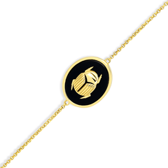 Bracelet doré Or jaune 18k, Onyx noir - Maison Di Giorgio