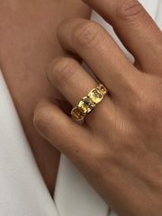 Bague en Argent 925 doré Or jaune 18k assemblée de Citrine - Maison Di Giorgio