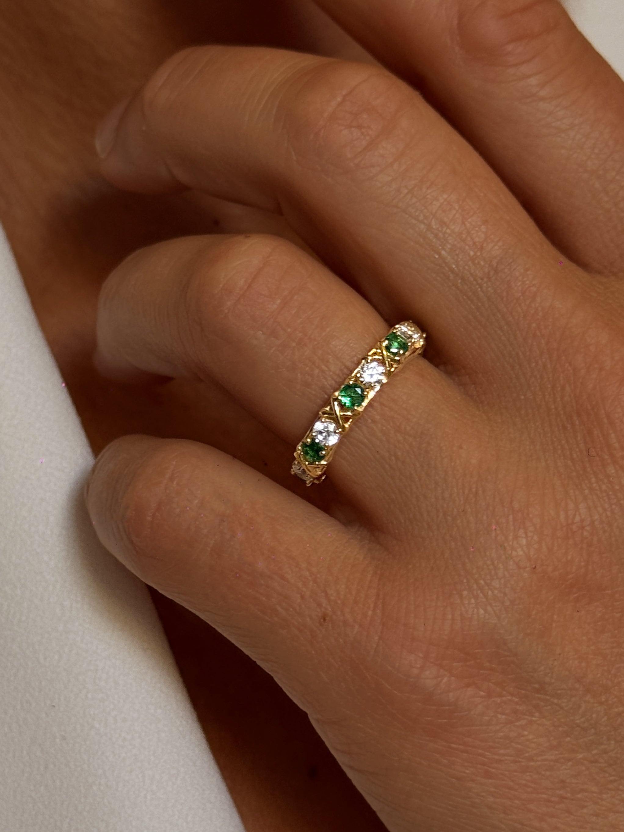 Bague en Argent 925 doré Or jaune 18k assemblée d'oxyde de zirconium - Maison Di Giorgio