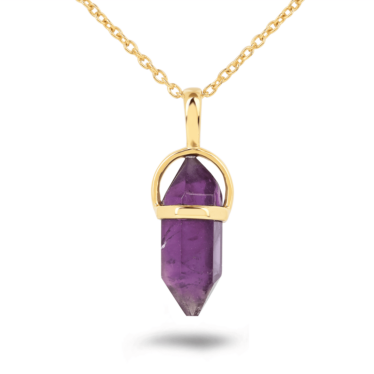 Collier en Argent 925 doré Or jaune 18k assemblé d'Améthyste Africaine - Maison Di Giorgio