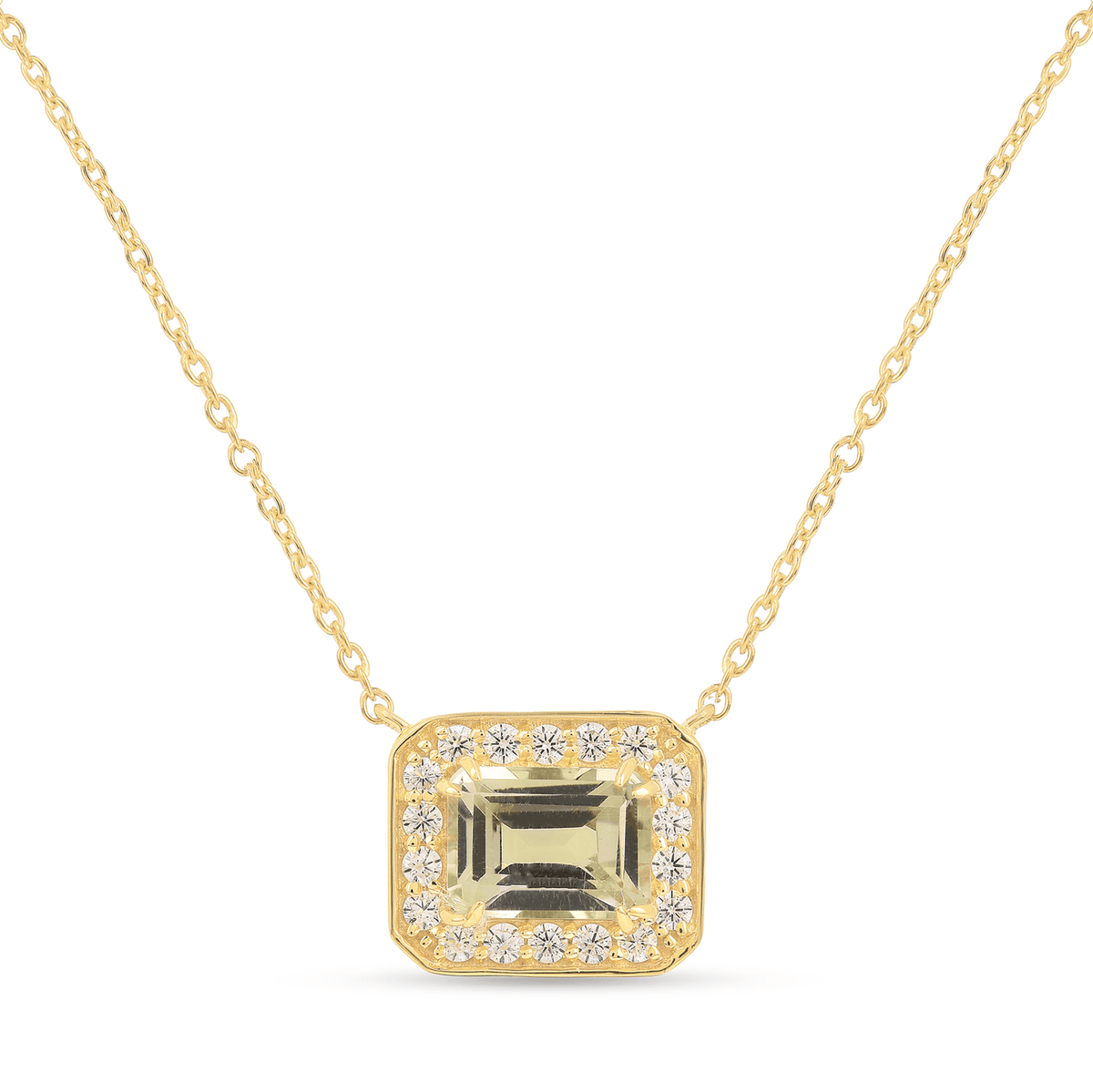 Collier en Argent 925 assemblé d'Améthyste verte et d'Oxyde de zirconium - Maison Di Giorgio