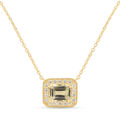Collier en Argent 925 assemblé d'Améthyste verte et d'Oxyde de zirconium - Maison Di Giorgio