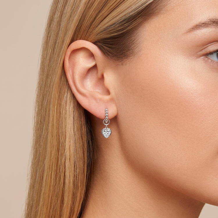 Boucles d'oreilles Secret Heart - Argent 925, Oxyde de zirconium - Maison Di Giorgio