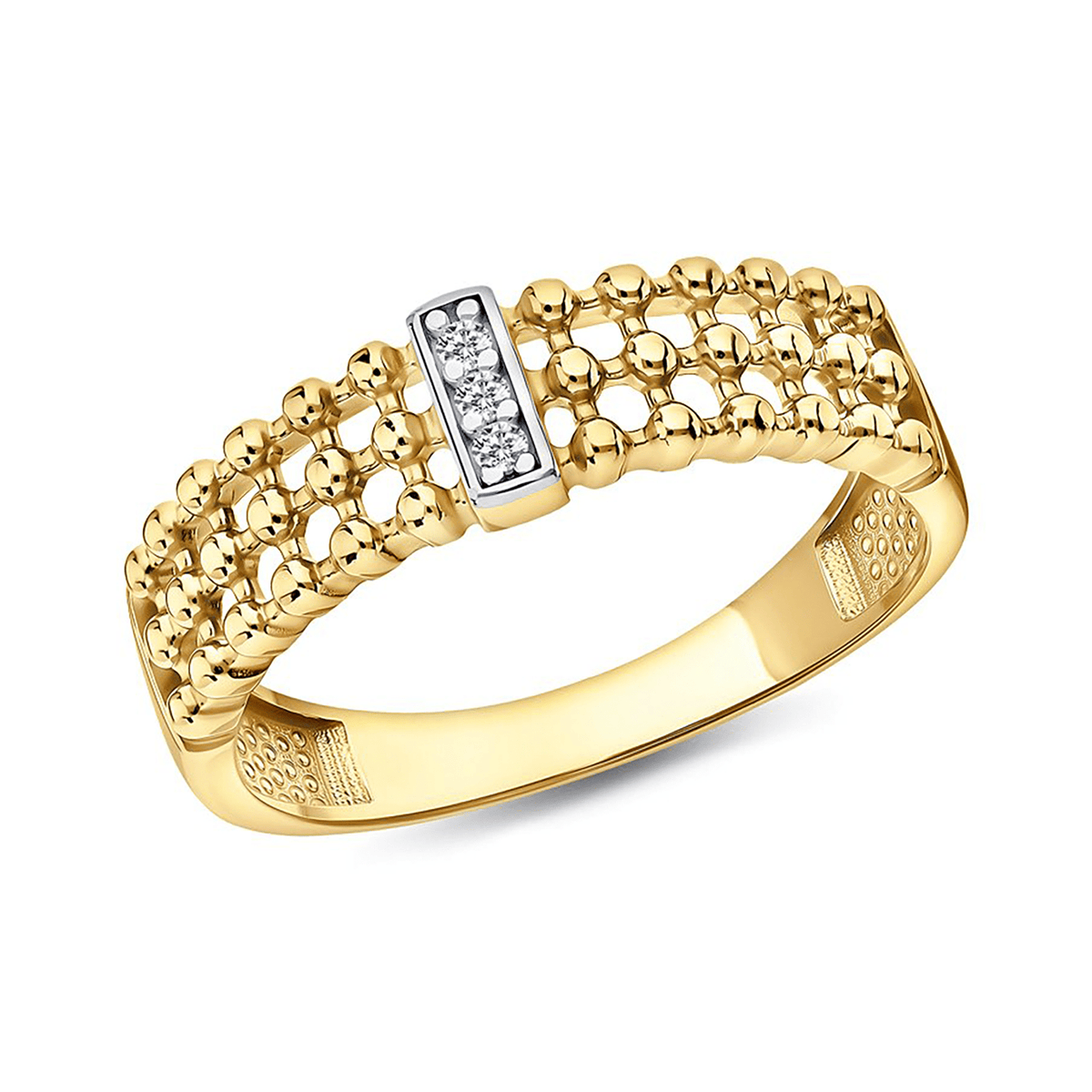 Bague en Argent 925 doré Or jaune 18k et Argent assemblée d'Oxyde de zirconium - Maison Di Giorgio