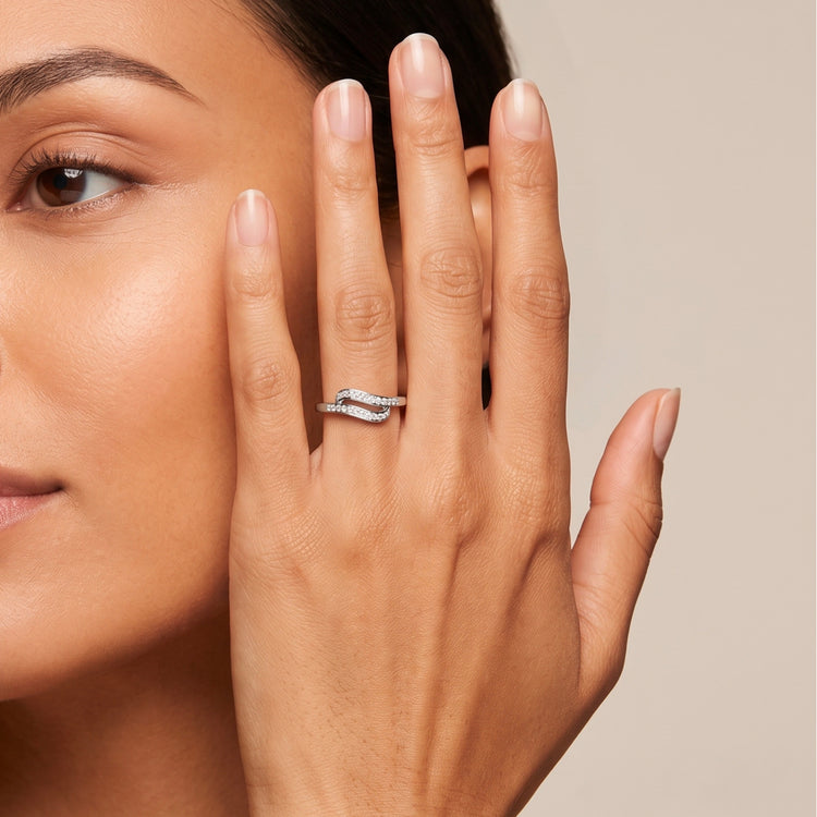 Bague Onda - Argent 925, Oxyde de zirconium - Maison Di Giorgio