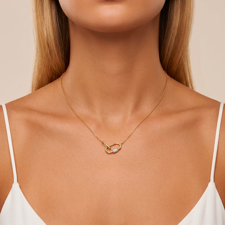 Collier Hold On - Argent 925 doré Or jaune, Oxyde de zirconium - Maison Di Giorgio