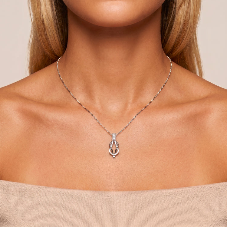 Pendentif avec chaîne Navy - Argent 925, Oxyde de zirconium - Maison Di Giorgio