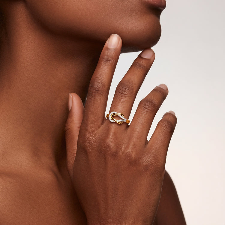 Bague Navy - Argent 925 doré Or jaune 18k, Oxyde de zirconium - Maison Di Giorgio