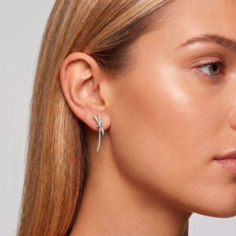 Boucles d'oreilles Knot - Argent 925, Oxyde de zirconium - Maison Di Giorgio