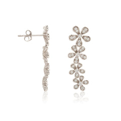 Boucles d'oreilles en Argent 925 plaqué de Rhodium assemblées d'Oxyde de zirconium