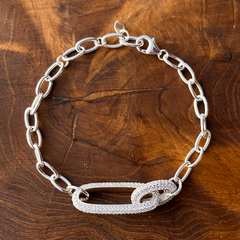 Bracelet en Argent 925 plaqué et assemblé d'oxyde de zirconium