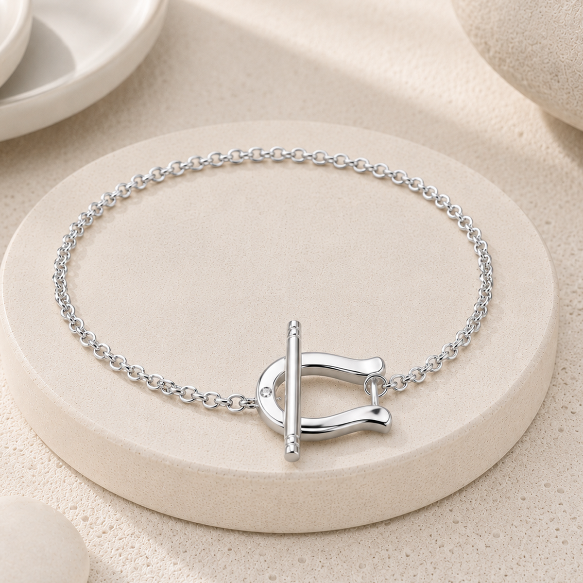 Bracelet Argenté assemblé d'Oxyde de zirconium