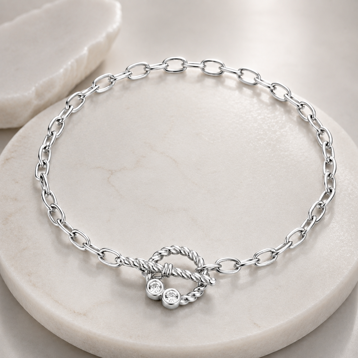 Bracelet Argenté assemblé d'Oxyde de zirconium