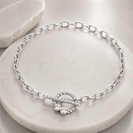 Bracelet Argenté assemblé d'Oxyde de zirconium - Maison Di Giorgio