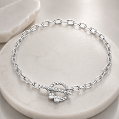 Bracelet Argenté assemblé d'Oxyde de zirconium