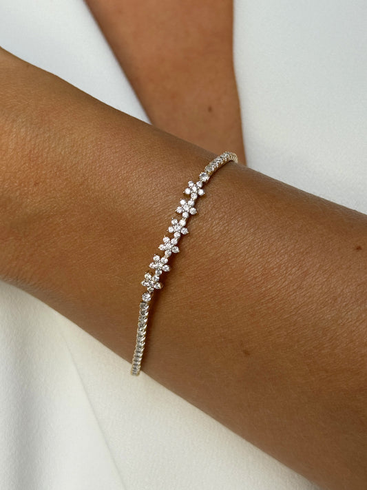 Bracelet en Argent 925 doré Or jaune 18k assemblé d'Oxyde de zirconium - Maison Di Giorgio
