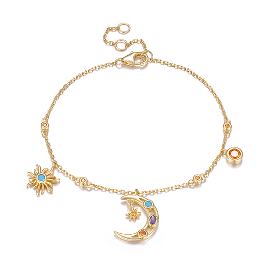 Bracelet en Argent 925 doré Or jaune 18k assemblée d'Oxyde de zirconium - Maison Di Giorgio