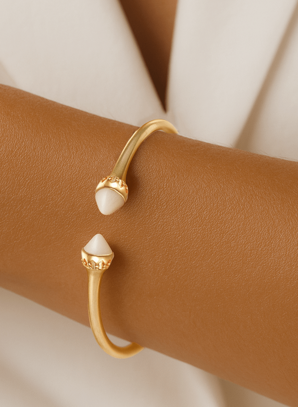 Bracelet en Argent 925 doré Or jaune 18k assemblé de Nacre - Maison Di Giorgio