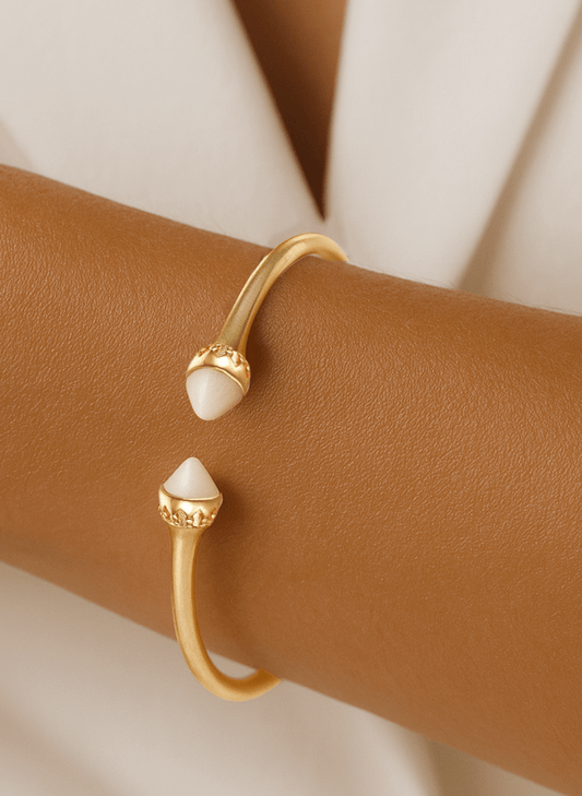 Bracelet en Argent 925 doré Or jaune 18k assemblé de Nacre - Maison Di Giorgio
