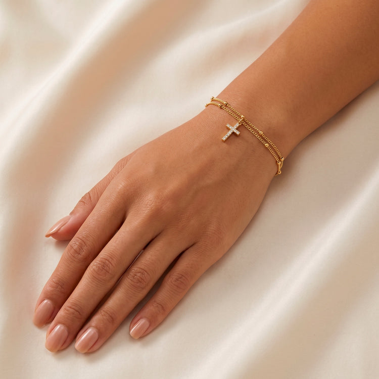Bracelet Fede - Argent 925 doré Or jaune 18k, Oxyde de zirconium - Maison Di Giorgio