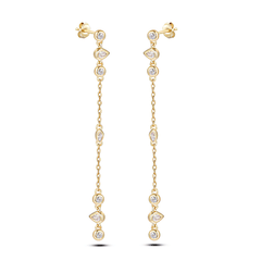 Boucles d'oreilles en Argent 925 doré Or jaune 18k assemblées d'Oxyde de zirconium - Maison Di Giorgio