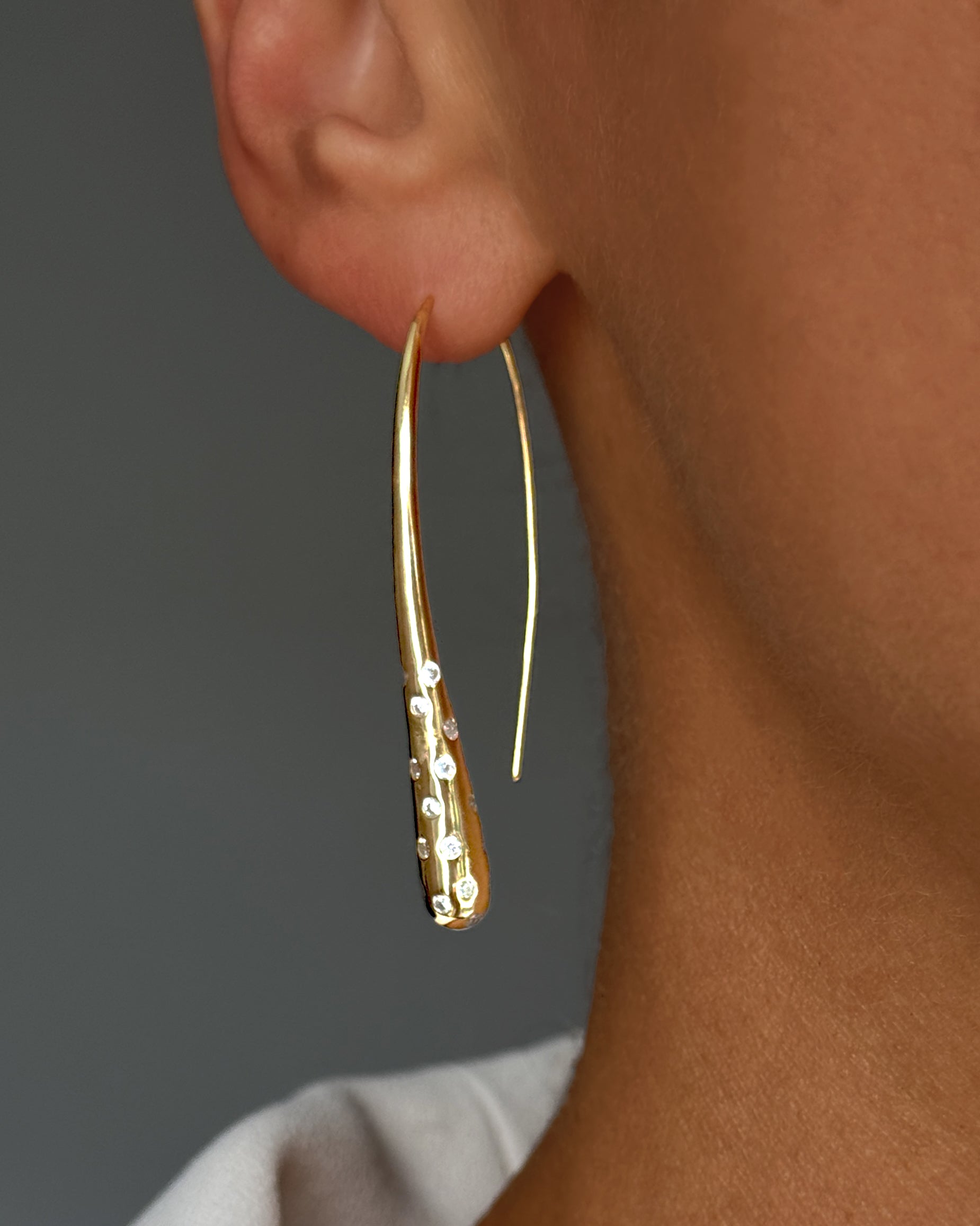 Boucles d'oreilles en Argent 925 doré Or jaune 18k assemblées d'Oxyde de zirconium - Maison Di Giorgio