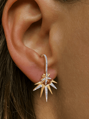 Boucles d'oreilles en Argent 925 doré Or jaune 18k assemblées d'Oxyde de zirconium - Maison Di Giorgio