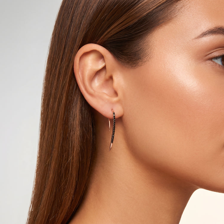 Boucles d'oreilles Hook - Argent 925 doré Or rose 18k, Oxyde de zirconium - Maison Di Giorgio