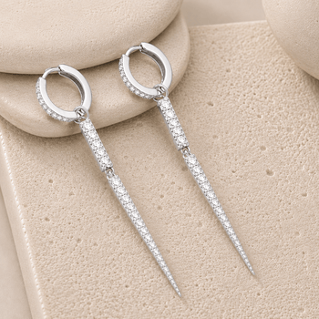 Boucles d'oreilles - Argent 925, Oxyde de zirconium blanc - Maison Di Giorgio
