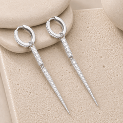 Boucles d'oreilles - Argent 925, Oxyde de zirconium blanc - Maison Di Giorgio