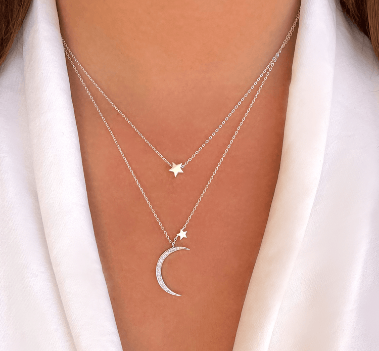 Collier en Argent 925 plaqué Rhodium assemblé d'Oxyde de zirconium - Maison Di Giorgio