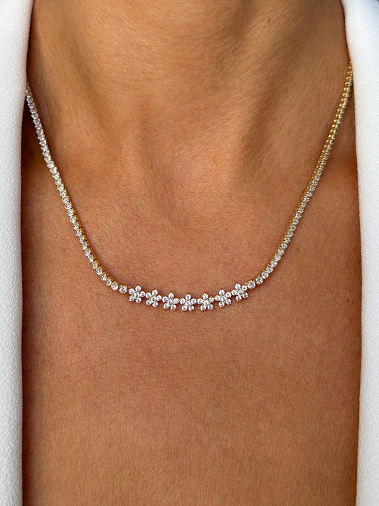 Collier en Argent 925 doré Or jaune 18k assemblé d'Oxyde de zirconium - Maison Di Giorgio