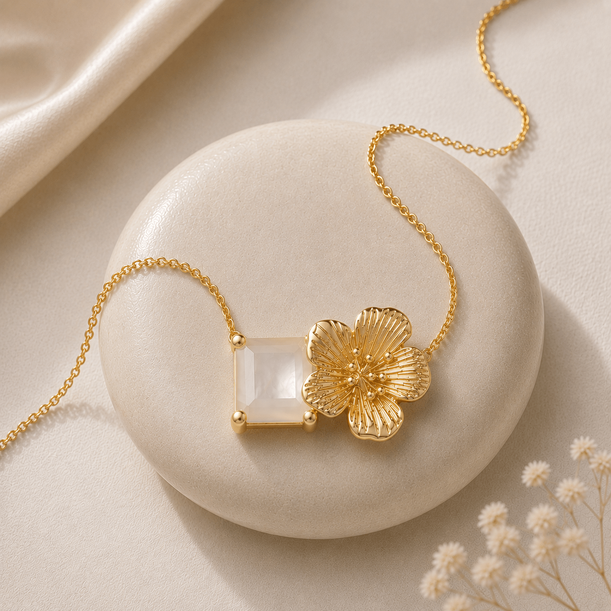 Collier - Argent 925 doré Or jaune 18k, Nacre - Maison Di Giorgio